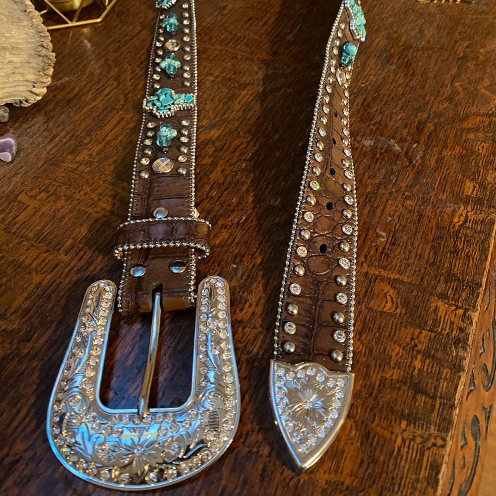 Beaded western belt nocona brand